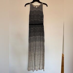 LOFT Navy & Tan Sleeveless Maxi Dress